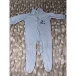 Vintage Infant Trimfit Baby Blue Sleeper Pajamas Small 0-10 lbs